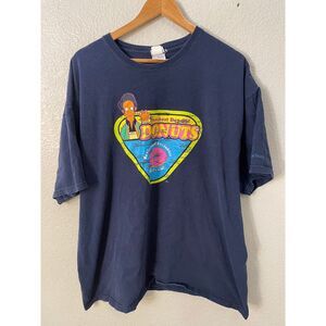 VTG Apu Freshest Day Old Donuts Universal Studios Size 2XL Blue‎ Short Sleeve